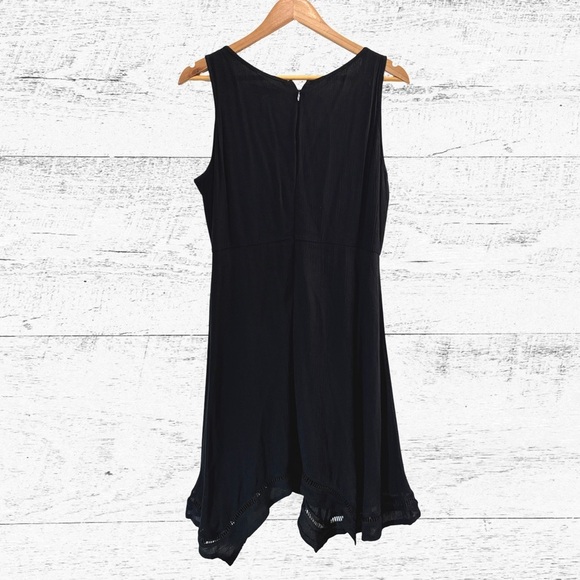 Black Asymmetrical Cut Out Cocktail Mini Dress - Picture 2 of 4